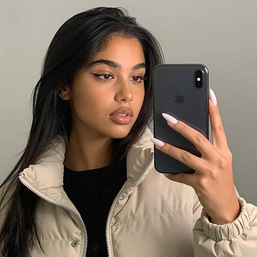 Stylish Young Woman Taking a Selfie