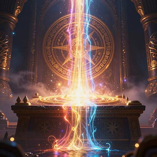 Glowing Arcane Energy on Sacred Altar