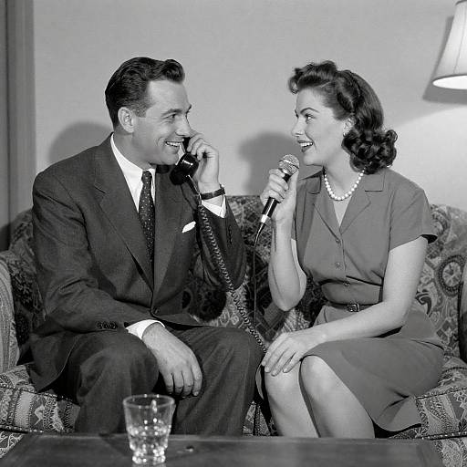 1940s Couple on Patterned Couch