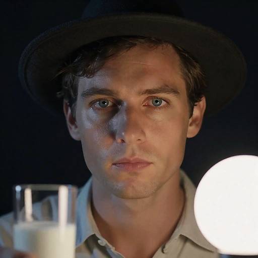 Serious Man with Milk and Light