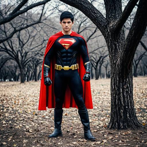 Dynamic Superhero in Bold Costume