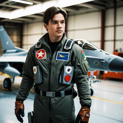 Male Fighter Pilot in Military Flight Suit