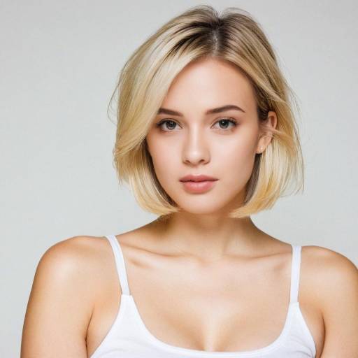 Portrait of Blonde Woman with Short Hair