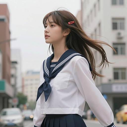 Elegant Asian Woman in Urban Setting