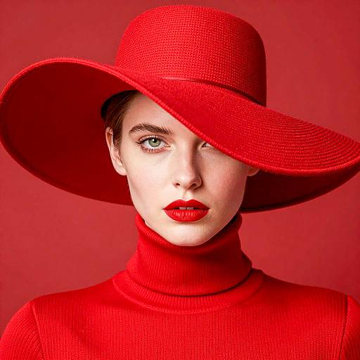 Striking Fashion Portrait in Bold Red