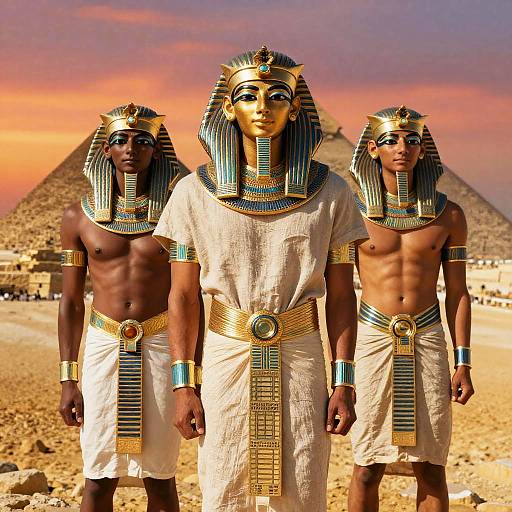 Egyptian Male Models in Traditional Attire