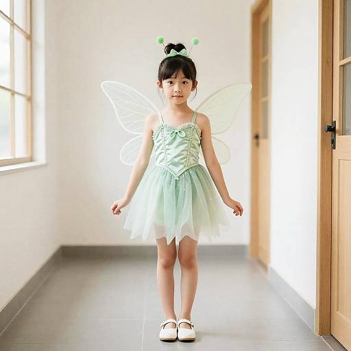 Girl in Tinkerbell Fairy Costume