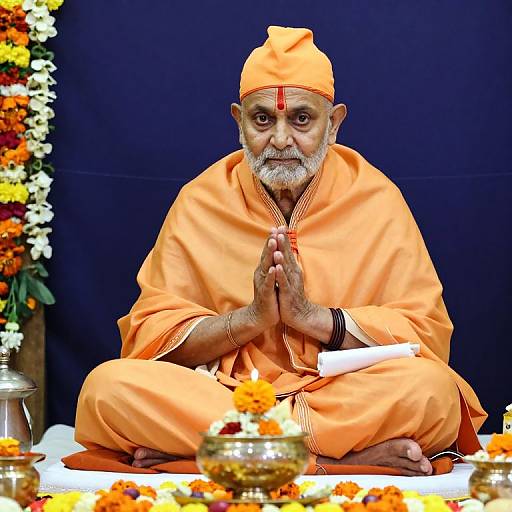 Swamishri Performing Annakut Arti