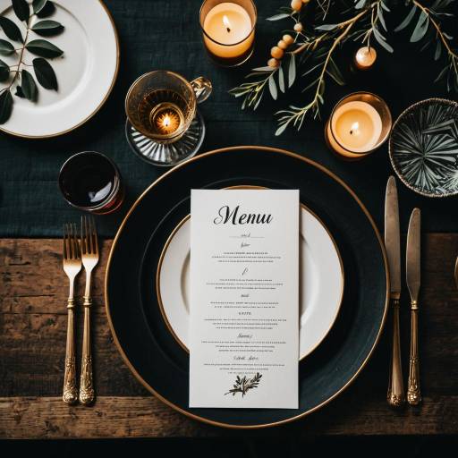 Rustic Italian Wedding Table Setting with Menu