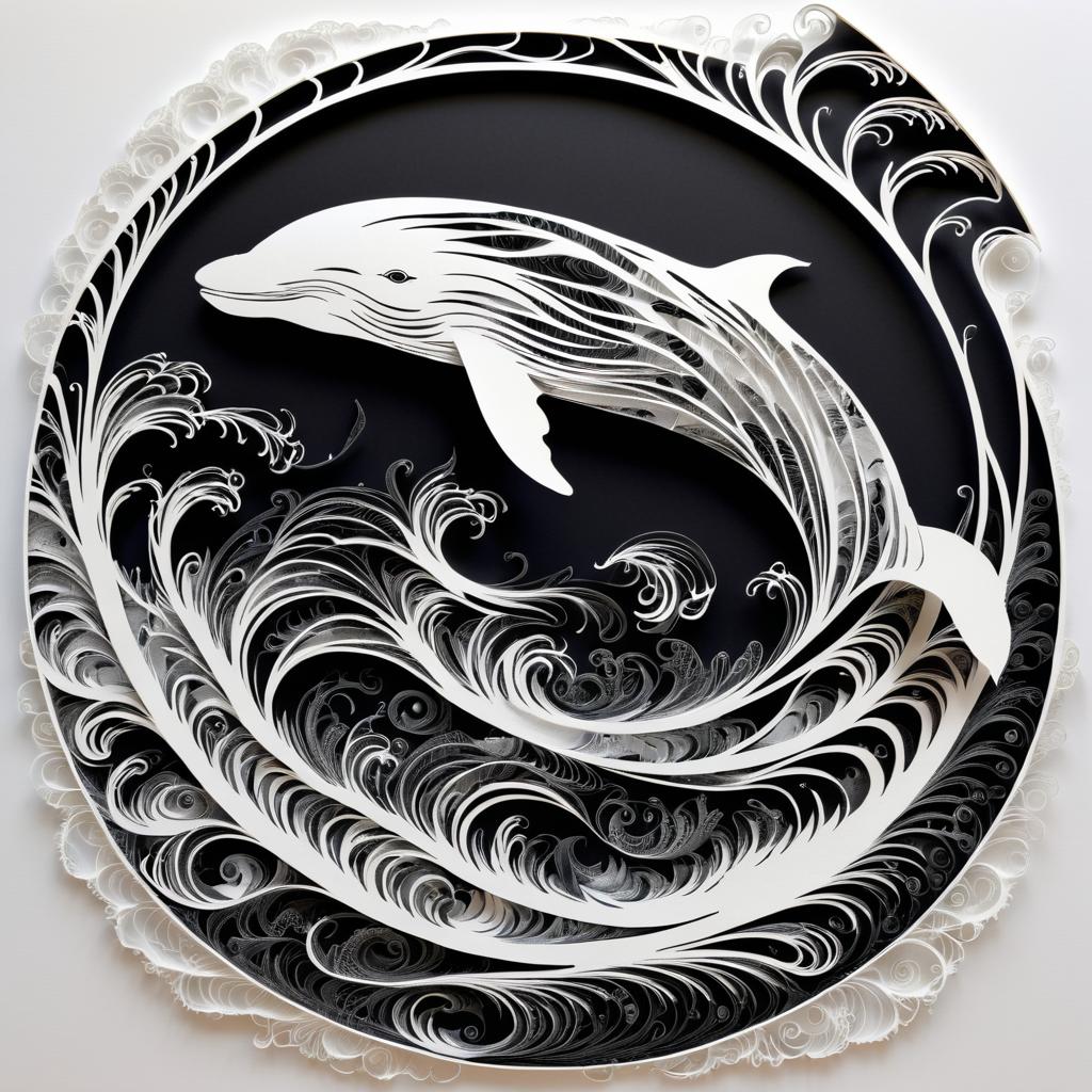 Intricate Whale with Organic Horror Elements