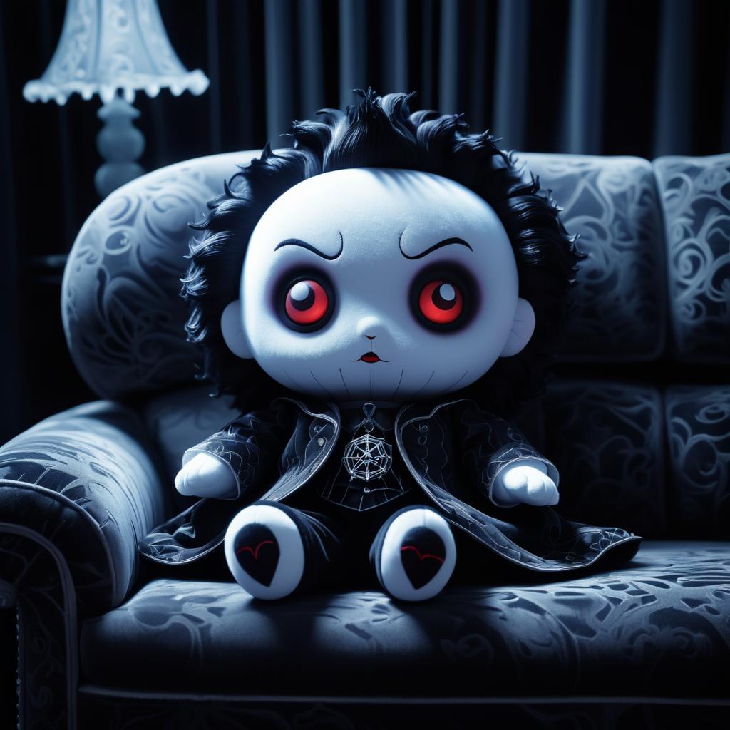 Ghostly Toy on Sofa with Dark Spirit