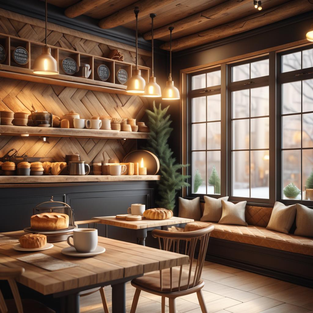 Cozy Rustic Cafe with Artisanal Pastries