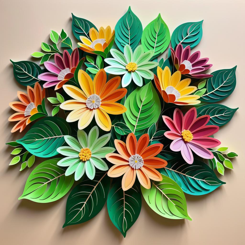 Vibrant Leaf Bouquet with Intricate Details