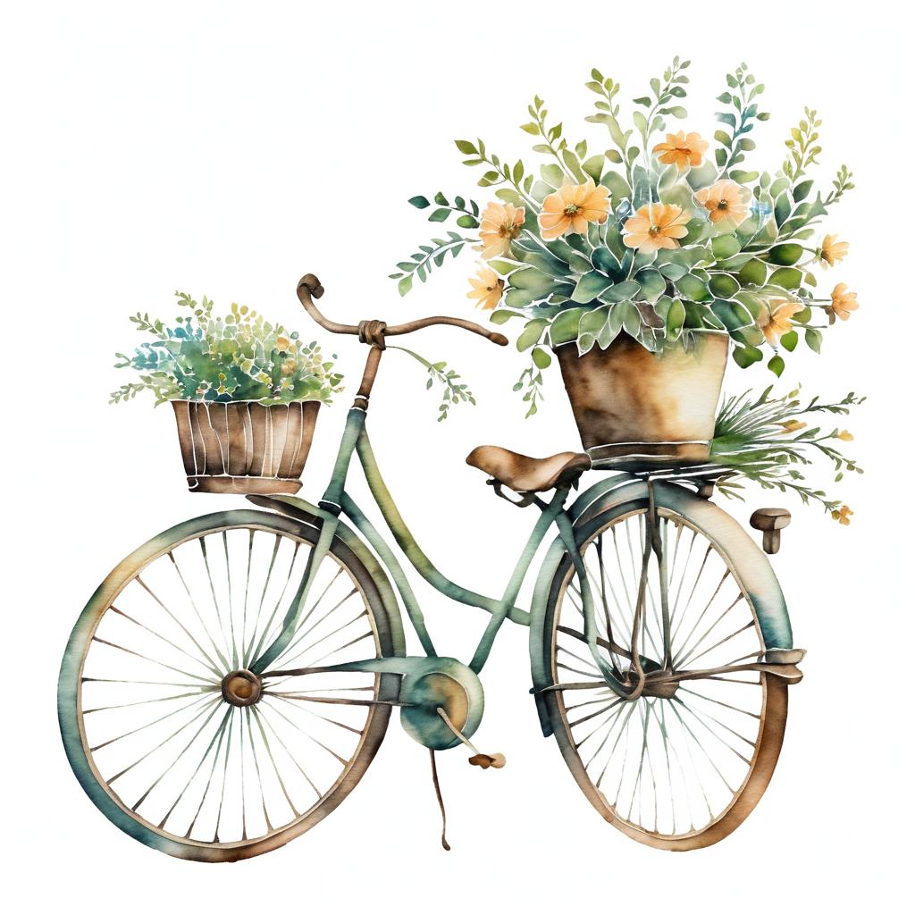 Whimsical Vintage Bicycle with Roots