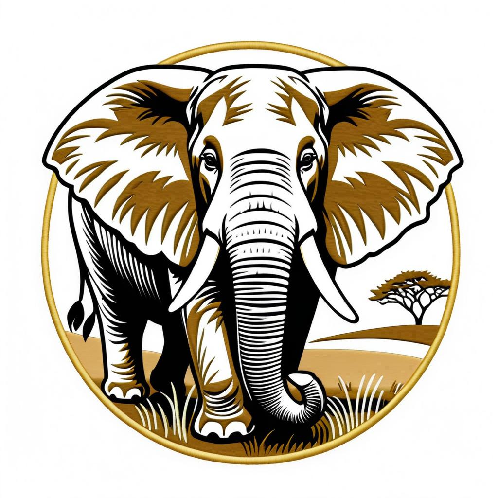 Wildlife Conservation Logo with Elephant Design