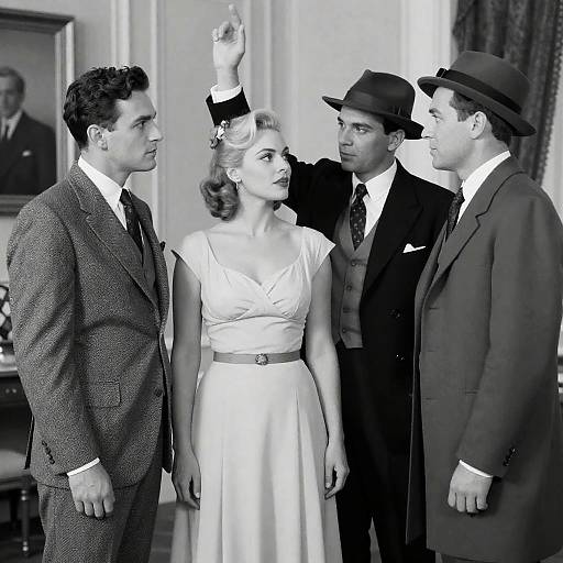 Vintage Black-and-White Group Portrait