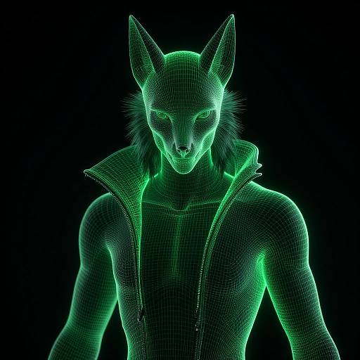 Cyberpunk Werewolf Wireframe Model