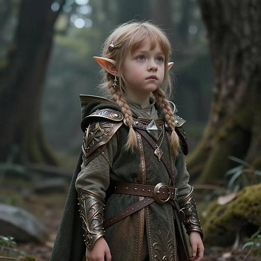 Intricate Elf Child in Dark Fantasy