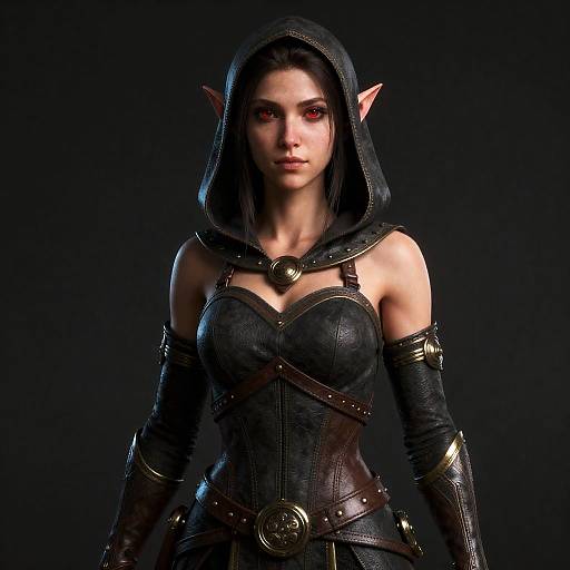 Realistic Fantasy Elf Woman in Leather Armor