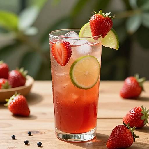 Summer Strawberry Sangria in Sunlight