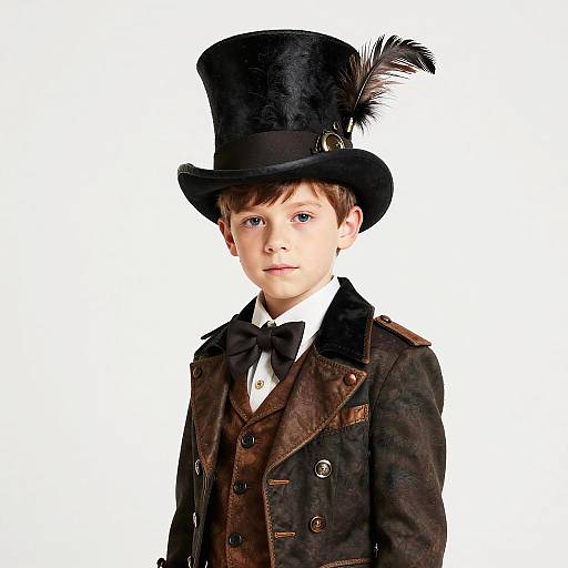 Steampunk Boy in Feathered Top Hat