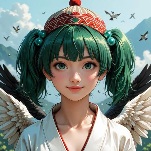 Whimsical Girls with Wings and Hats