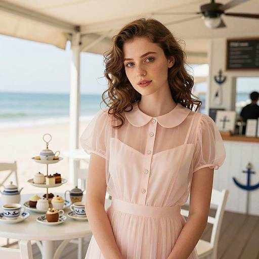 Vintage Pastel Elegance by the Sea