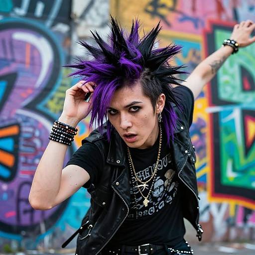 Punk Rock Hair with Urban Graffiti