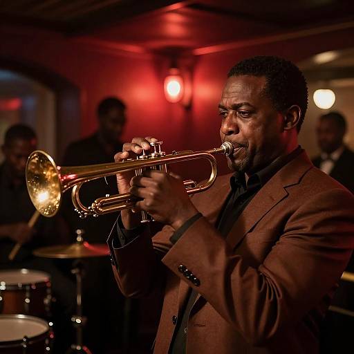 Jazz Club Scene with Trumpet Player