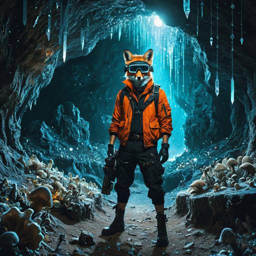 Fox Nocturnal Spelunker in Moonlit Cave