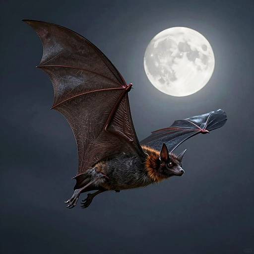 Realistic Vampire Bat in Flight