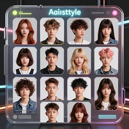 Futuristic AI Hairstyle Collage