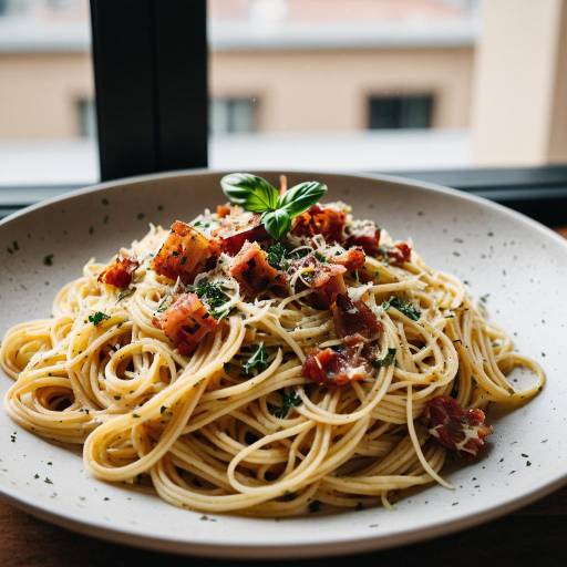 Spaghetti Carbonara with Crispy Pancetta