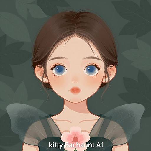 Enchanting Young Girl in Winged Garment