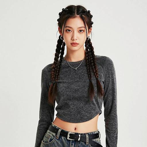 Edgy Bubble Braid Fashion Shoot