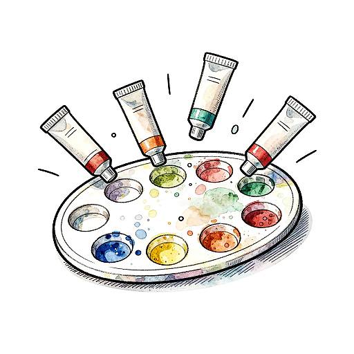 Whimsical Watercolor Palette Illustration
