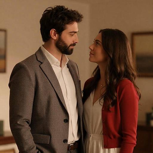 Warm Intimate Couple Portrait Indoors