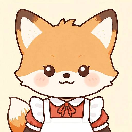 Timid Chibi Fox Maid in Pastels