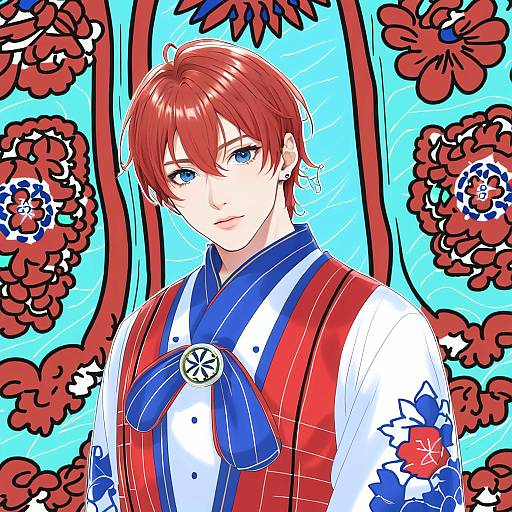 Illustration of Amagi rinne, ensemble stars! in the style of Zono (inokura syuzo029)