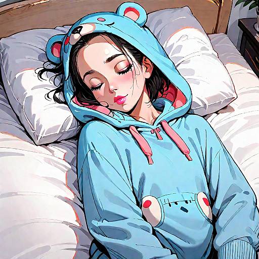 Sleeping Takagi-san in Bear Onesie