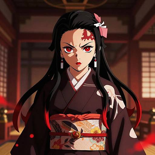 Demonic Female in Traditional Kimono