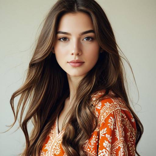 Glamorous Portrait of Young Woman with Flowing Hair