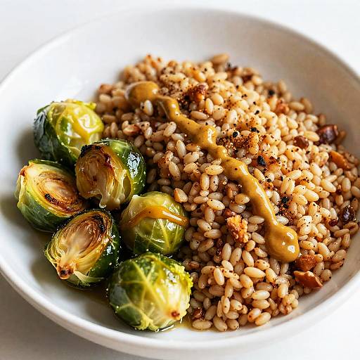 Warm Farro and Brussels Sprouts Bowl