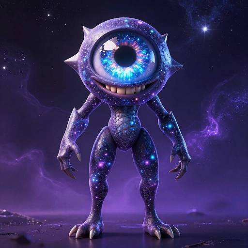 Cosmic Fantasy Creature with One Large Eye
