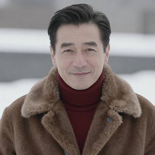 Confident Winter Portrait of Middle-aged Man