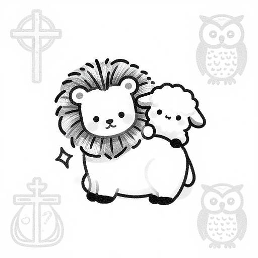 Kawaii Blackwork Catholic Tattoo Art