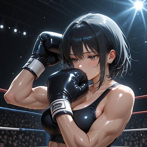 Muscular Boxer in the Spotlight