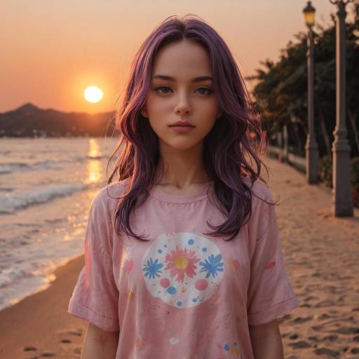 Excited Anime Girl Juggling at Sunset Excited Anime Girl Juggling at Sunset