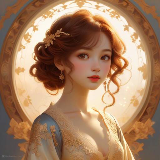 Serene Anime Woman in Elegant Setting