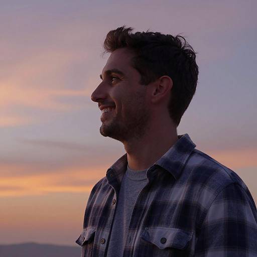 Smiling man at sunset